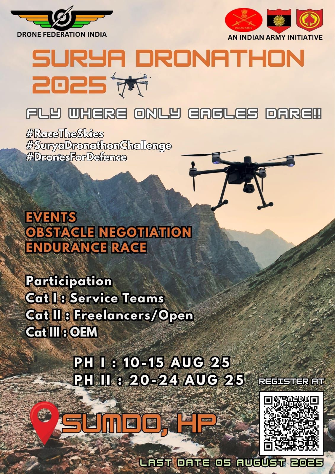 'Indian Army to Host High-Altitude Drone Challenge in Spiti Valley'