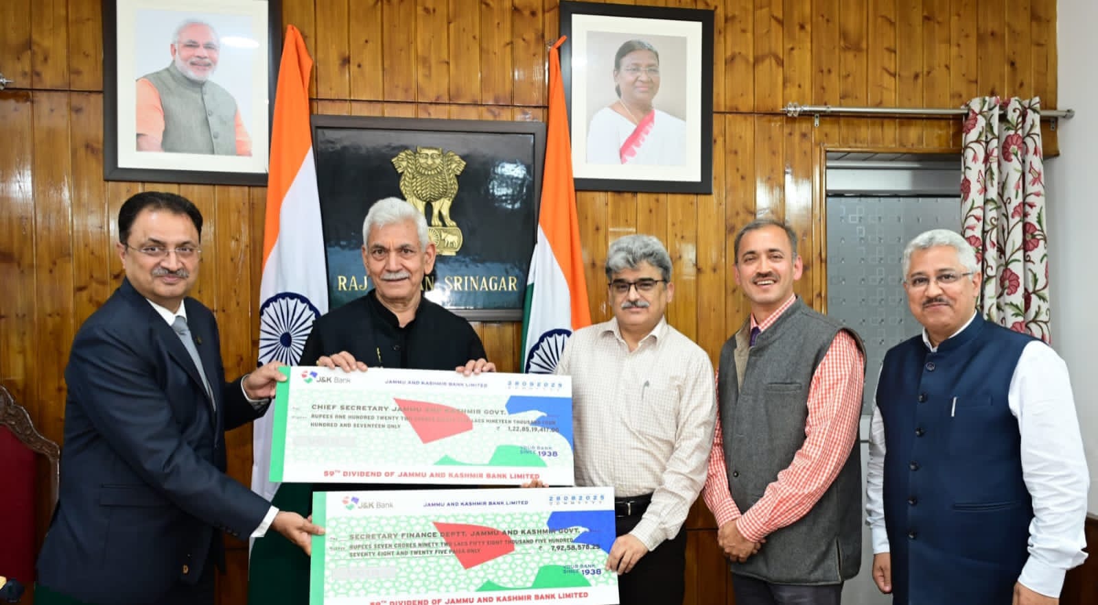 'J&K Bank Disburses Dividend to UT Administration, Marks Record Profit of ₹2,082 Crore in FY 2024-25'