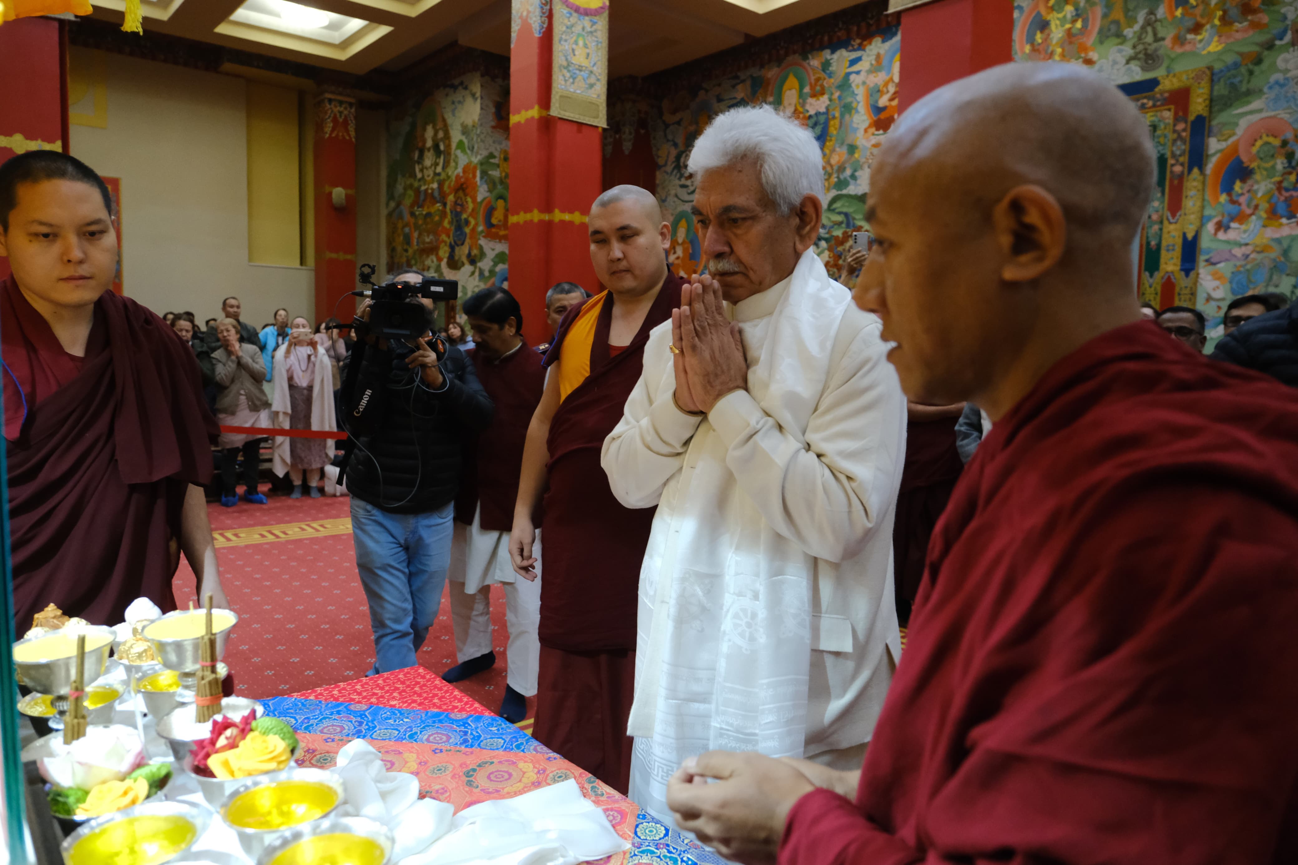 'Lieutenant Governor pays obeisance to sacred relics of Lord Buddha at Geden Sheddup Choikorling Monastery, Elista, Kalmykia (Russia)'