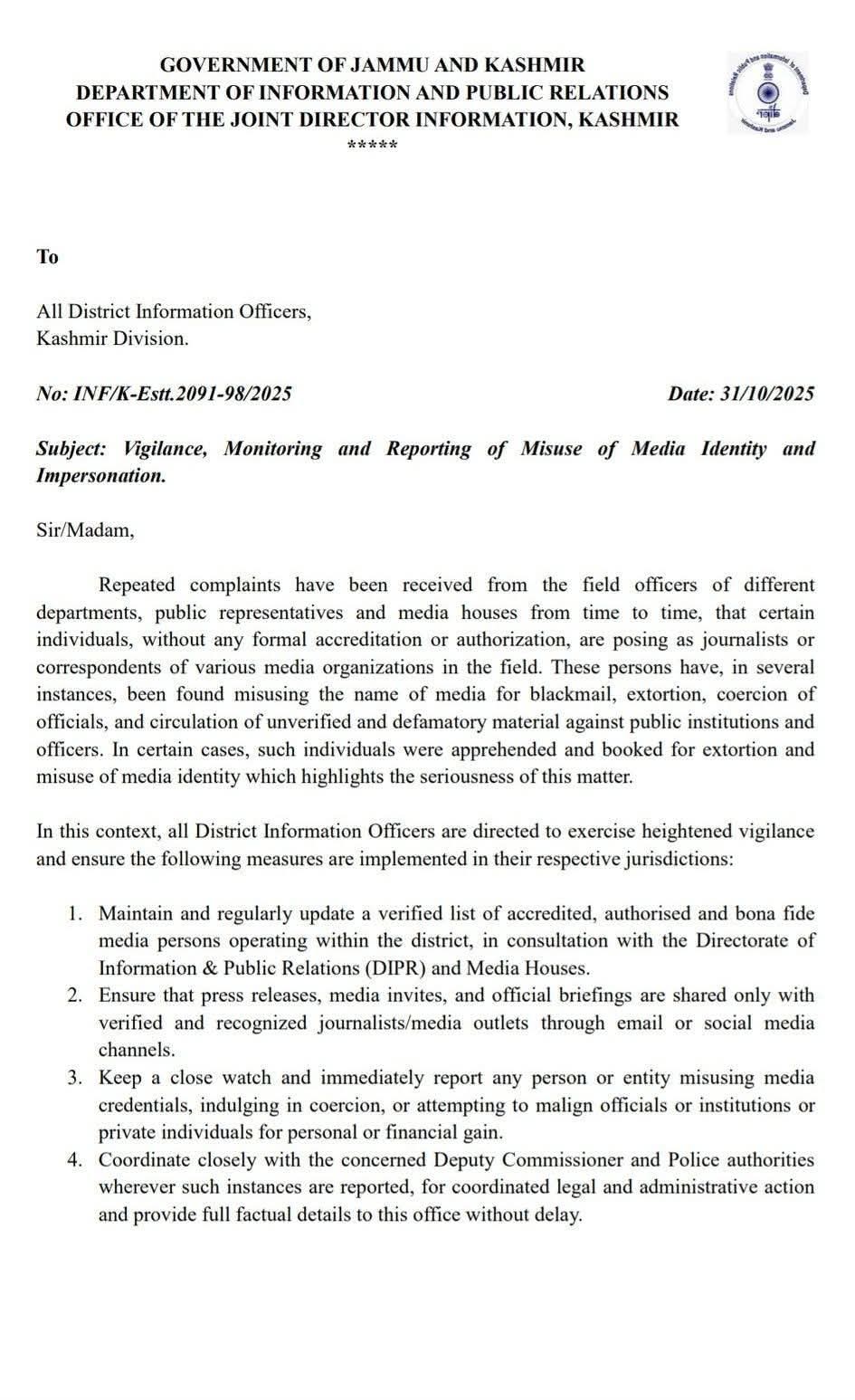 'Government Cracks Down on Misuse of Media Identity and Impersonation'