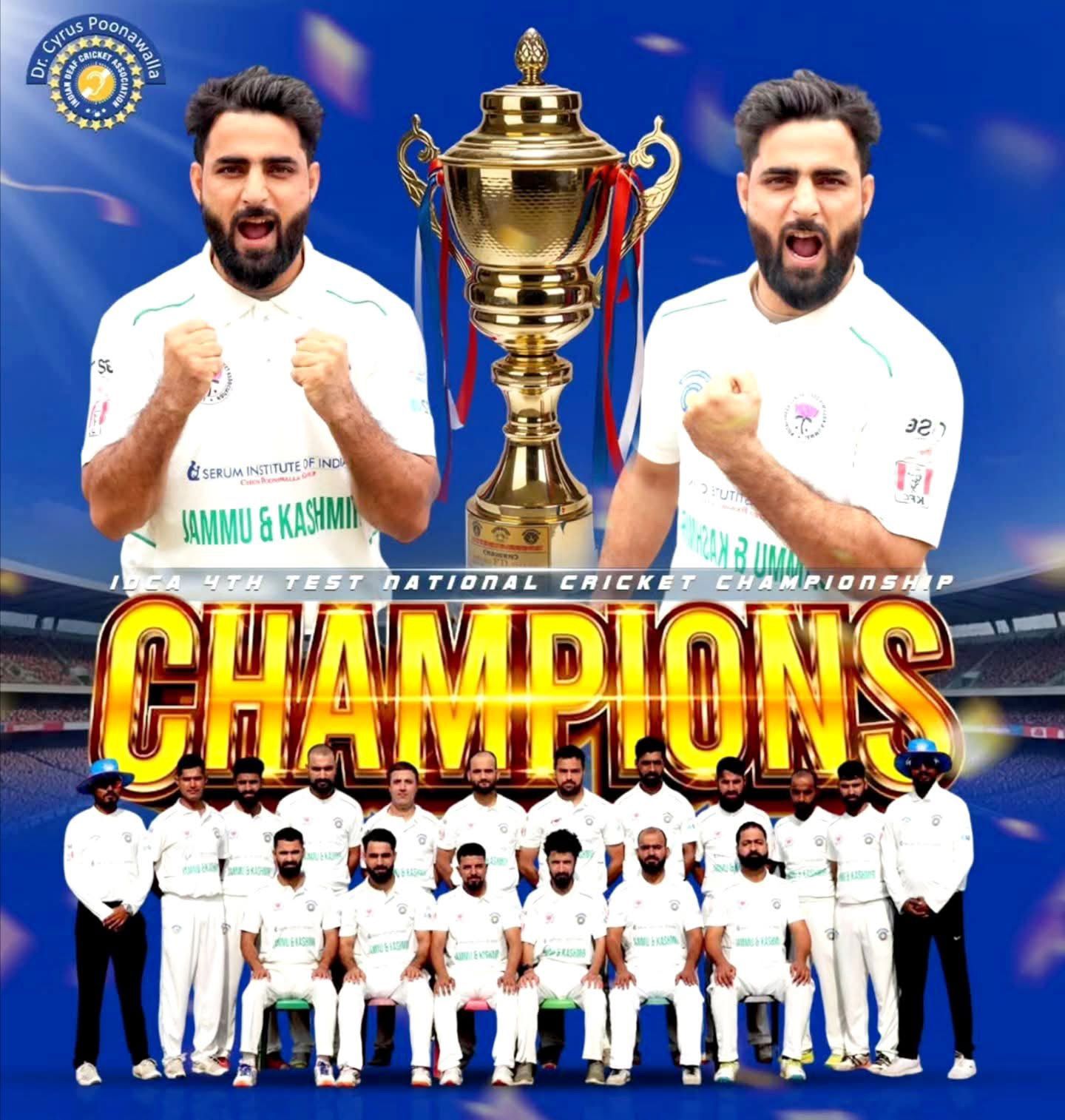 'J&K Deaf Cricket Team Clinches 4th Test National Championship Title'