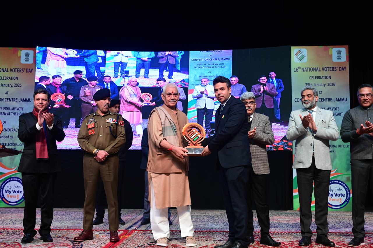 'Budgam District Receives Best District Election Award for Bye-Elections 2025'