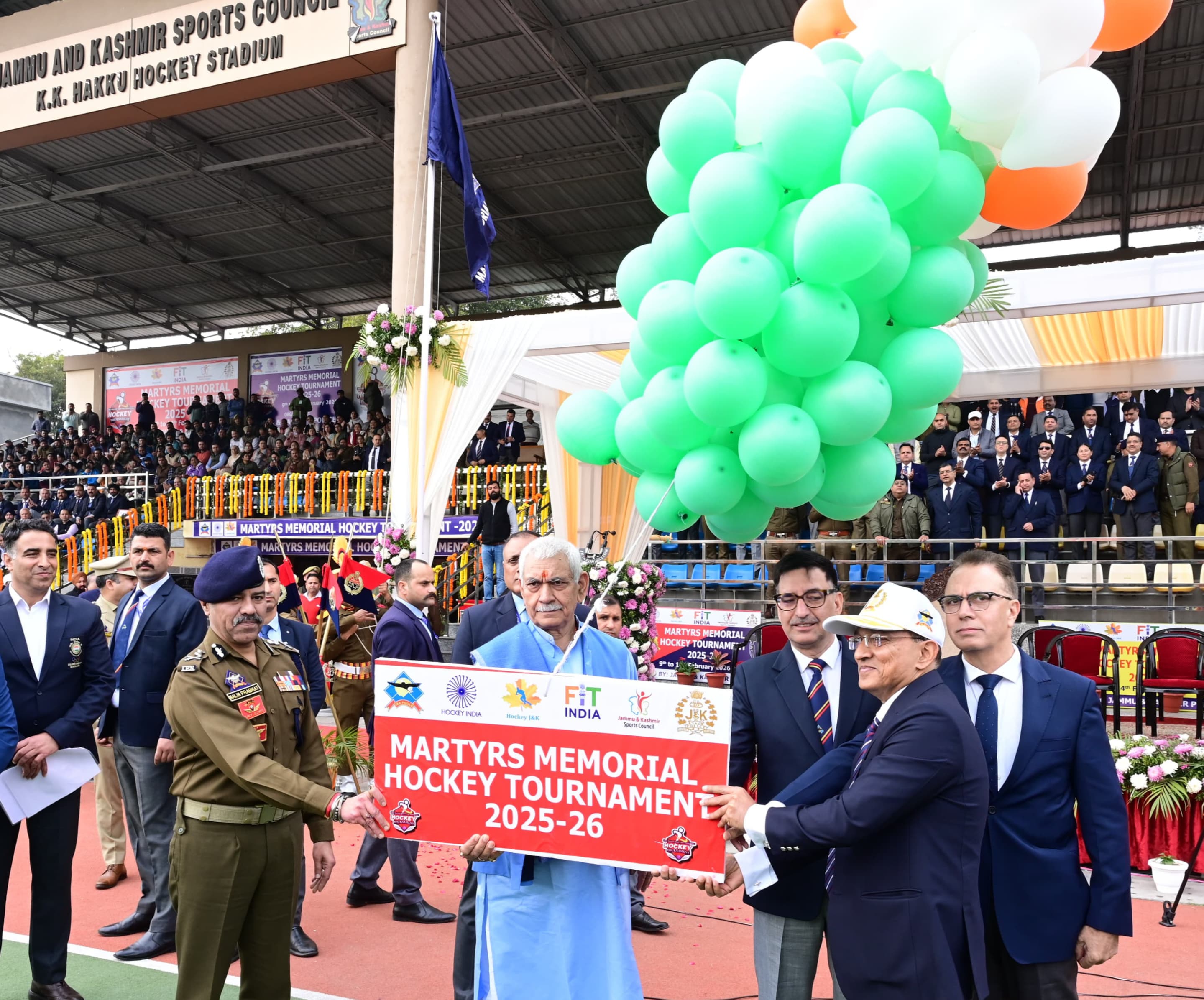 'LG Inaugurates J&K Police Martyrs Memorial Hockey Tournament in Jammu, Calls for Decisive Action Against Terrorism, Emphasises Youth Empowerment and Drug-Free J&K'
