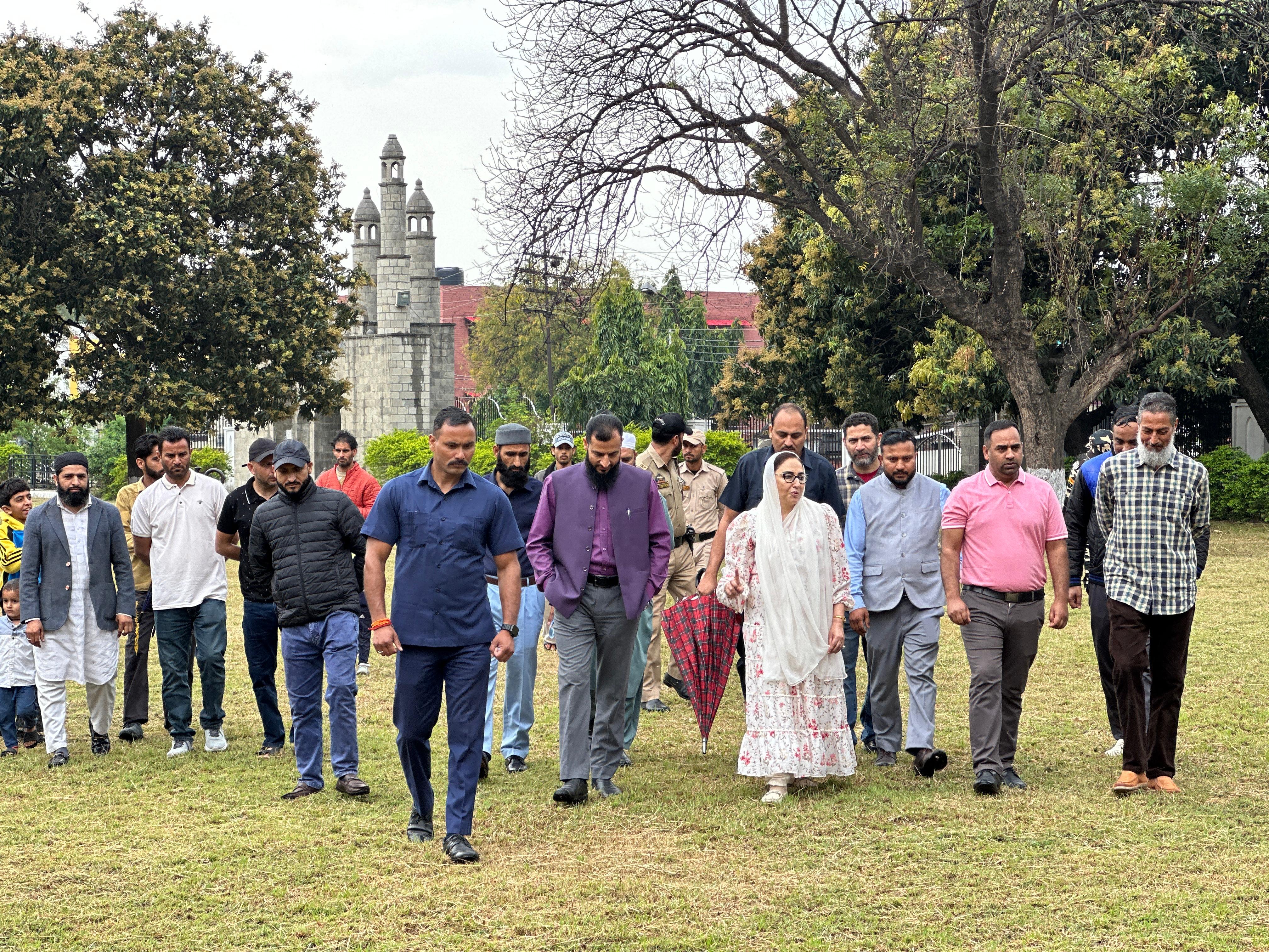 'Dr Darakhshan Andrabi Reviews Eid Preparations at Eidgah Jammu'
