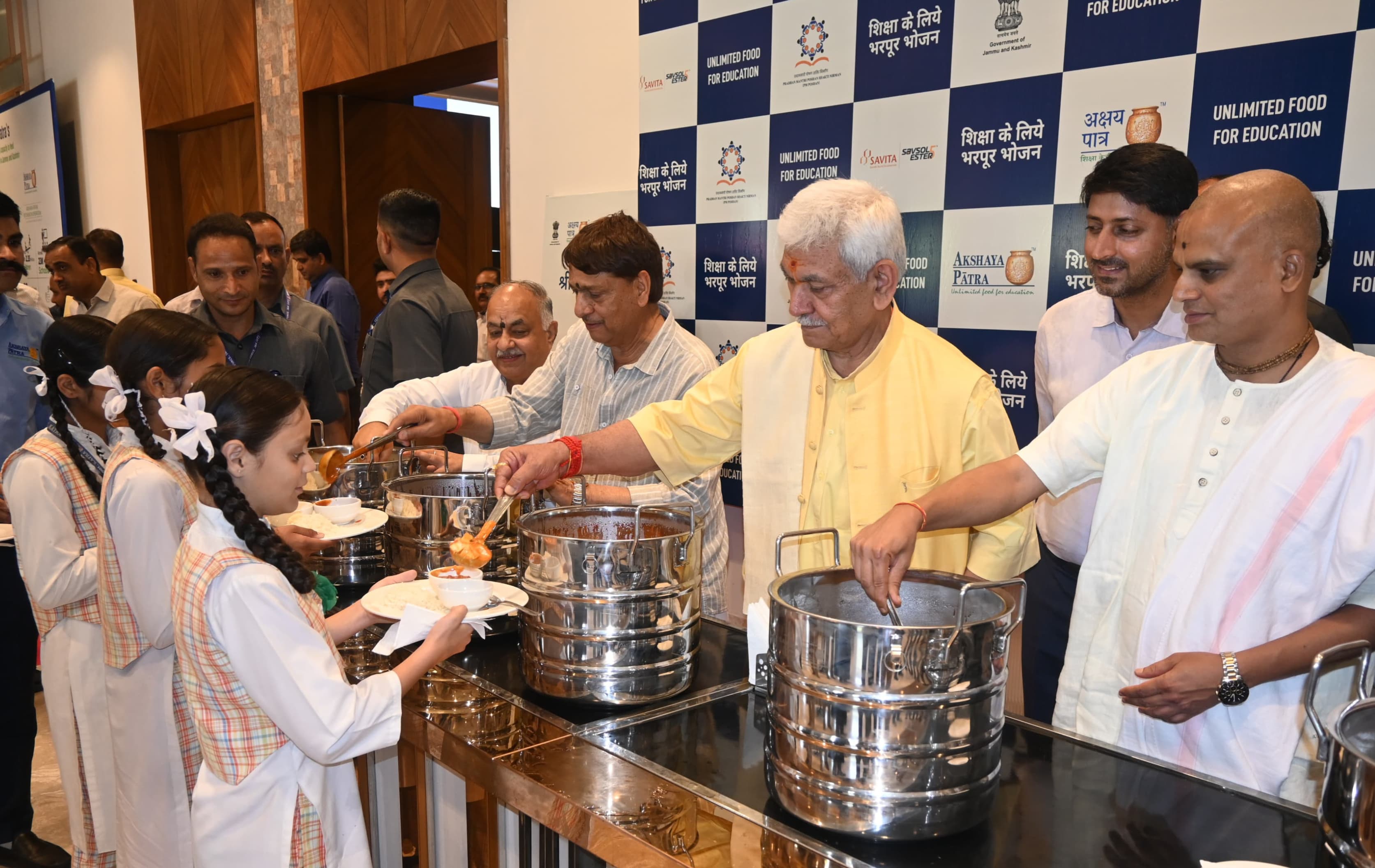 'LG Lays Foundation Stone of Akshaya Patra Centralised Kitchen in Katra, Calls Nutrition Key to Nation Building'