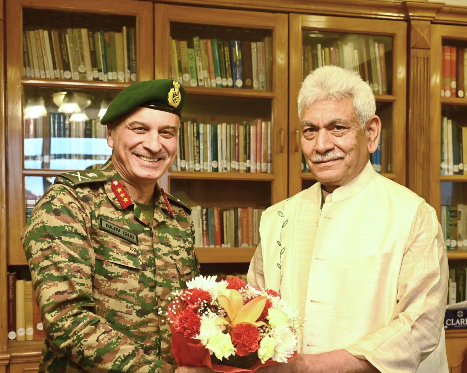 'Deputy Chief of Army Staff Calls on J&K Lieutenant Governor in Srinagar'
