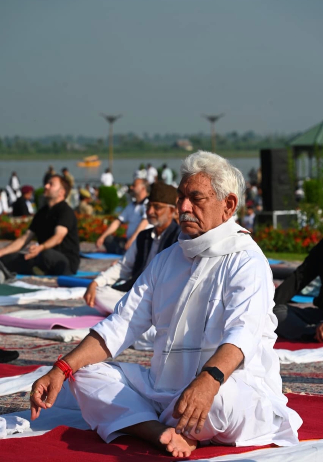 'LG Sinha Leads International Yoga Day Celebrations at Dal Lake, Calls Yoga a Path to Holistic Health'