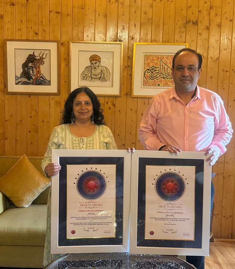 'J&K Housing & Urban Development Department Wins Dual SKOCH National Awards for Digital Governance Excellence'