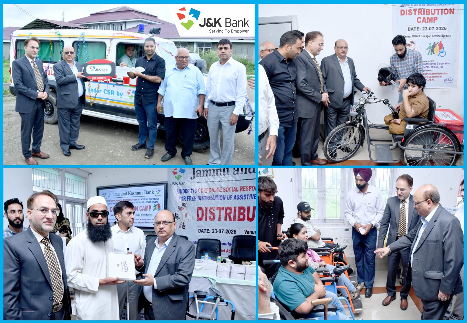 'J&K Bank Strengthens CSR Outreach with Project SAMARTH, Expands Support for Persons with Disabilities'