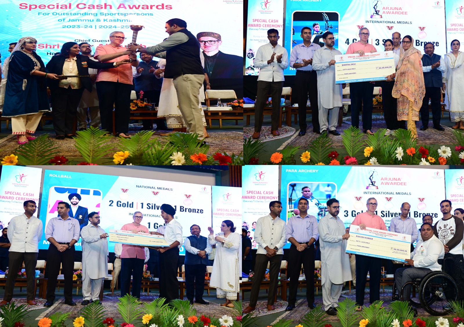 'CM Omar Abdullah Honours 580 J&K Sportspersons with Rs 2.71 Crore Cash Awards, Launches Anti-Drug and Anti-Doping Campaign'