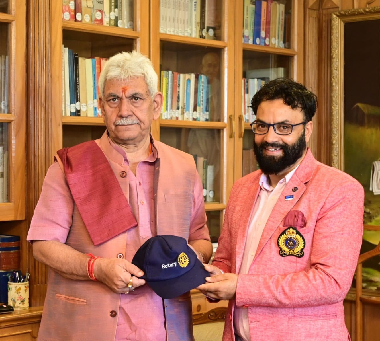 'Rotary Club of Kashmir President Briefs LG Sinha on Three-Point Social Agenda'