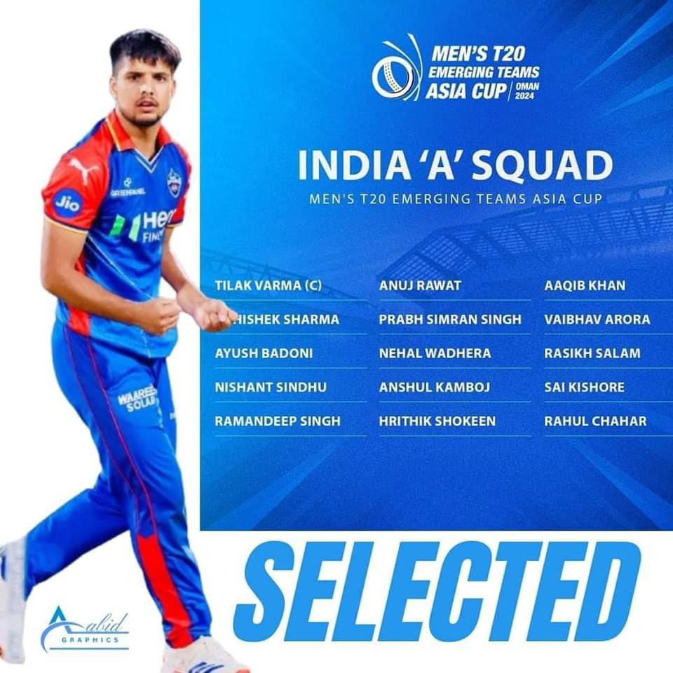 'Congratulation's to Rasik Salam on your well-deserved selection for India A! Your hard work, dedication, and exceptional skills have brought you this far, and this is just the beginning. Wishing you all the best for the upcoming challenges, and may you continue to shine and make us all proud!